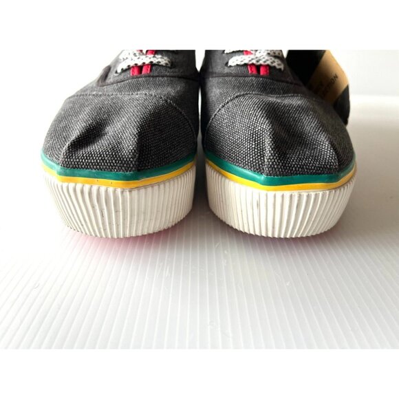 TOMS Black Washed Canvas Cordones Boardwalk Shoes w/ Red Trim Size 9.5 (US) NWOB - Picture 3 of 10